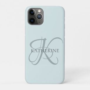 Case-Mate iPhone Case Monogramme moderne élégant Script Aqua Blue