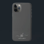 Case-Mate iPhone Case Monogramme moderne Élégante calligraphie Personnal<br><div class="desc">Coque iphone monogramme personnel moderne avec calligraphie script tendance et design typographique minimaliste. Il s'agit de la version ivoire/gris charbon.</div>