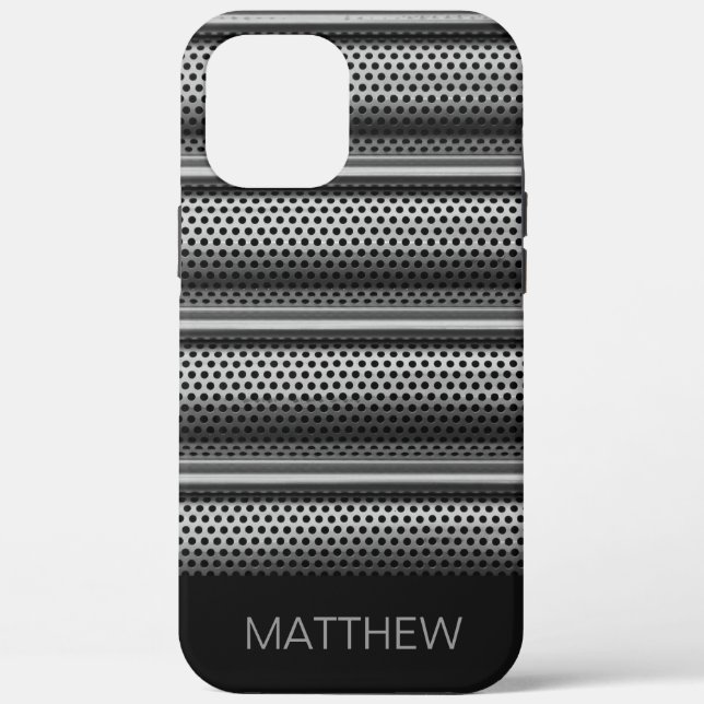 Coques Case-Mate iPhone Monogramme moderne en argent (Verso)