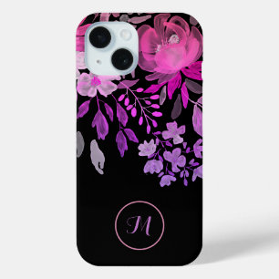 Coque Case-Mate iPhone Monogramme Moderne Feminine brillant rose floral n
