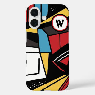 Coque Pour iPhone 16 Monogramme moderne géométrique Abstrait