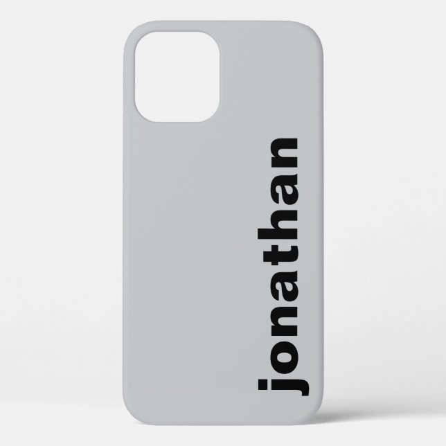 Coques Case-Mate iPhone Monogramme Moderne Gris (Verso)