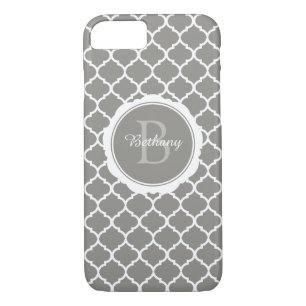 Case-Mate iPhone Case Monogramme moderne gris géométrique