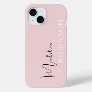 Coque Case-Mate iPhone Monogramme moderne initial minimaliste rose