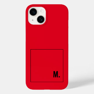 Coque Case-Mate iPhone Monogramme moderne minimaliste rouge initial noir