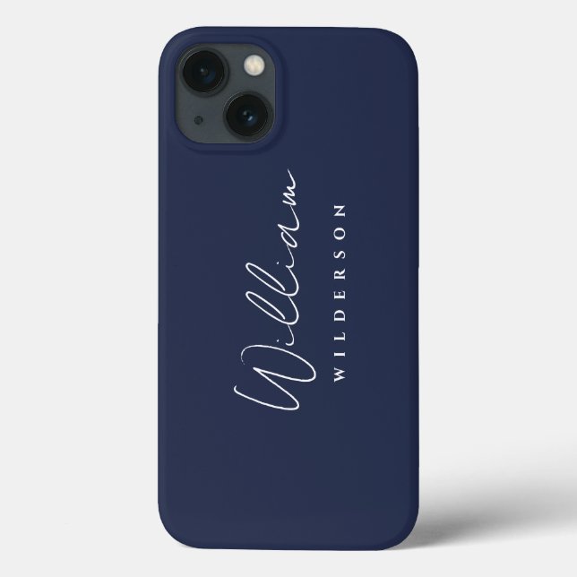 Coques Case-Mate iPhone Monogramme moderne minimaliste Script personnalisé (Verso)