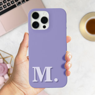 Coque iPhone 16 Pro Max Monogramme moderne minimaliste violet initial