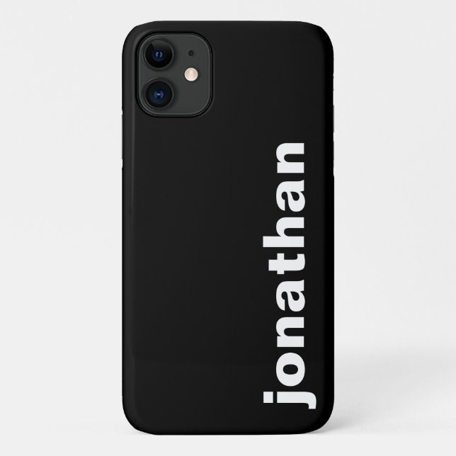 Coques Case-Mate iPhone Monogramme Moderne Noir (Dos)