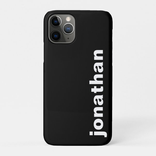 Coques Case-Mate iPhone Monogramme Moderne Noir (Dos)