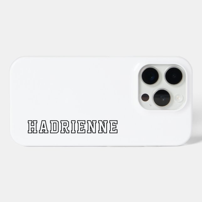 Coques Case-Mate iPhone Monogramme Moderne Noir Blanc Contour Nom (Verso (horizontal))