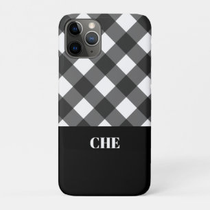 Case-Mate iPhone Case Monogramme moderne noir blanc plaqué