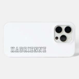 Coque Case-Mate iPhone Monogramme moderne noir et blanc en contour Nom