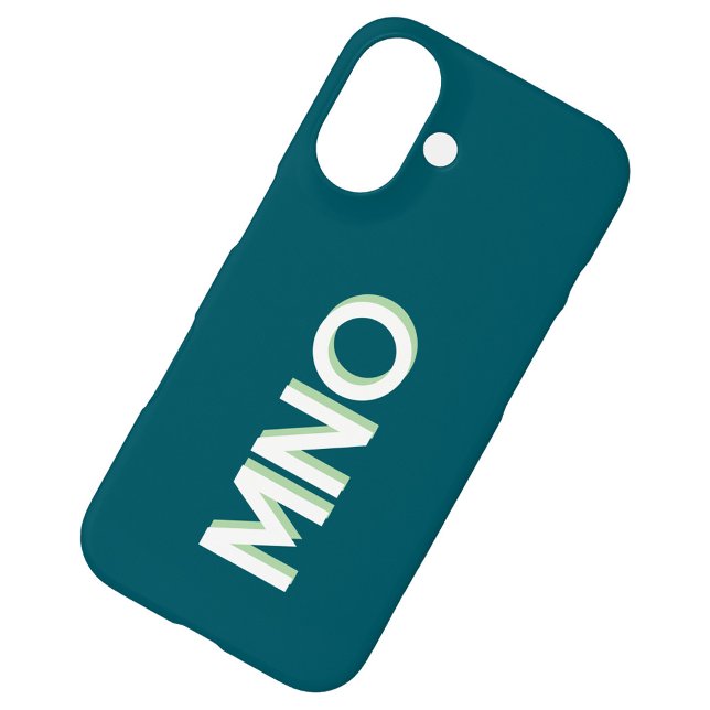 Coques Case-Mate iPhone Monogramme moderne Ombre de goutte initiale (Personalized monogram initials modern drop shadow typography cell phone case in teal green)