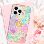 Coque Case-Mate iPhone Monogramme Moderne Parties scintillant Abstraite p<br><div class="desc">Monogramme Moderne Parties scintillant Abstraite Personnalisée iPhone 15 Pro Max Téléphone boîtier Coque dispose d'un arrière - plan d'art liquide abstrait coloré en rose, violet, rouge et bleu avec un motif de fleurs d'or et accentué avec parties scintillant faux or et personnalisée avec votre monogramme personnalisé au centre. Un cadeau...</div>