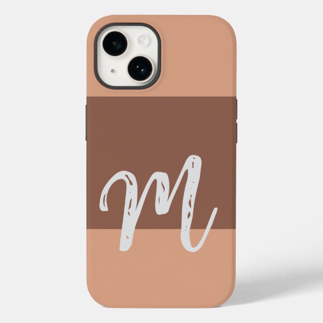 Coques Case-Mate iPhone Monogramme Moderne Peau Initiale Pastel (Verso)