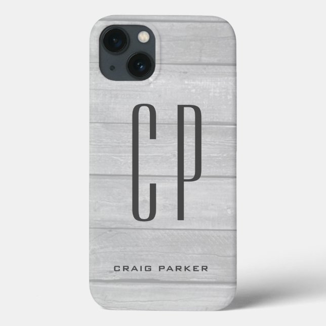 Coques Case-Mate iPhone Monogramme moderne Professional Gris clair (Verso)