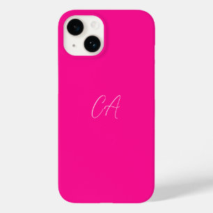 Coque Case-Mate iPhone Monogramme moderne rose chaud