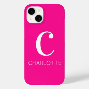 Coque Case-Mate iPhone Monogramme moderne rose chaud