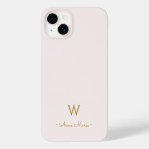 Coque Case-Mate iPhone Monogramme Moderne Rose Doré Script
