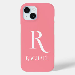 Coque Case-Mate iPhone Monogramme moderne rose élégant