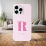 Coque Case-Mate iPhone Monogramme moderne rose simple<br><div class="desc">Boîtier Téléphonique Monogramme Initiale Simple Et Moderne. Créez votre propre coque iphone personnalisé avec un nom initial personnalisé.</div>