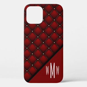 Case-Mate iPhone Case Monogramme moderne rouge noir Motif incliné Imprim