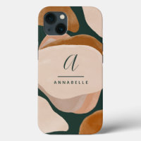 Monogramme moderne rouille vert abstrait chic chic