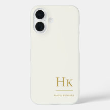 Monogramme Moderne Simple Monogrammé Ivoire Or