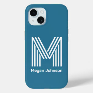 Coque Case-Mate iPhone Monogramme moderne Turquoise