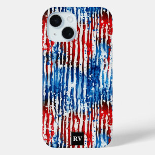 Coque Case-Mate iPhone Monogramme moderne USA Étoiles et rayures