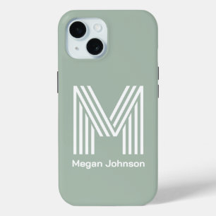 Coque Case-Mate iPhone Monogramme Moderne Vert Sauge