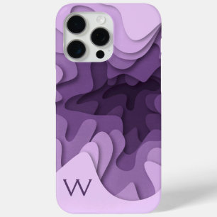 Coque Case-Mate iPhone Monogramme moderne violet violet élégant Abstrait