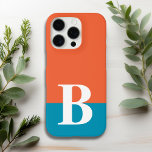 Coque iPhone 16 Pro Monogramme Monogramme Simple Moderne Orange Bleu<br><div class="desc">Monogram Monogrammed Simple Modern Orange Blue Phone 16 Pro Coque dispose de votre initiale personnalisée sur un arrière - plan orange et bleu colorblock. Personnalisez en modifiant le texte dans la zone de texte fournie. La personnalisation permet de modifier la couleur de la police et de la police. Parfait comme...</div>