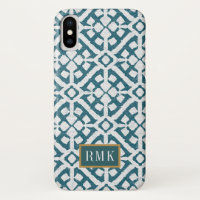 Monogramme| Motif bleu d'Amadora