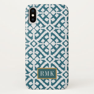 Coque Case-Mate iPhone Monogramme  Motif bleu d'Amadora