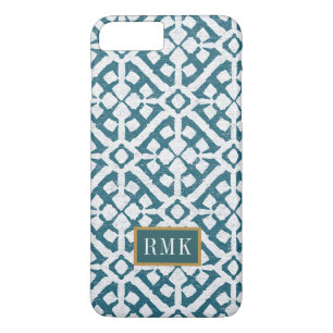 Coque Case-Mate iPhone Monogramme Motif bleu d'Amadora