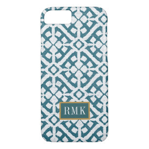 Coque iPhone 8/7 Monogramme  Motif bleu d'Amadora