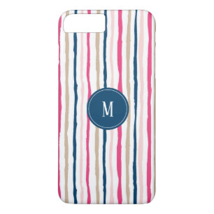 Coque iPhone 8 Plus/7 Plus Monogramme Motif de bandes