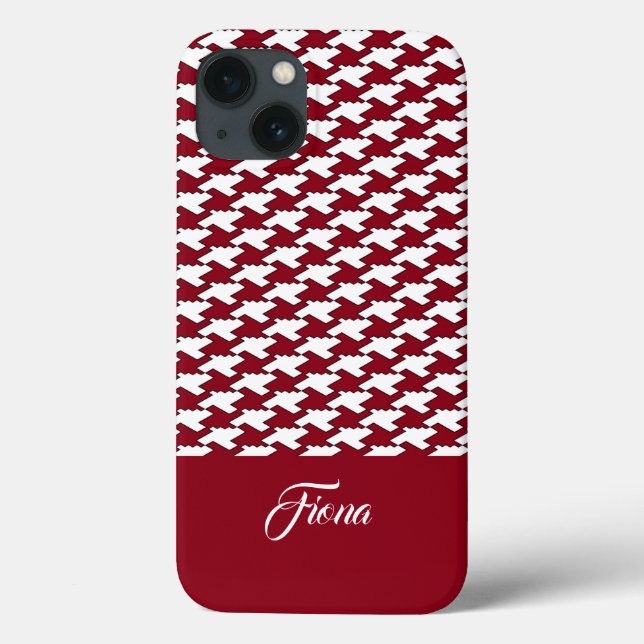 Coques Case-Mate iPhone Monogramme motif de base rouge et blanc (Verso)