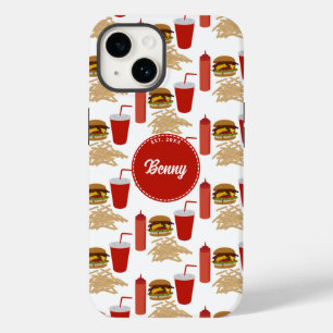 Coque Case-Mate iPhone Monogramme Motif de hamburger de restauration rapi