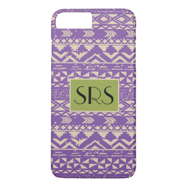 Coques Case-Mate iPhone Monogramme Motif de purple Grunge (Dos)