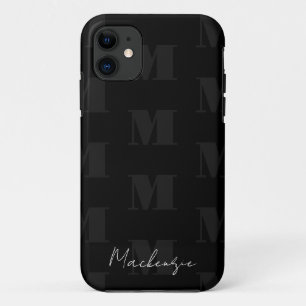 Case-Mate iPhone Case Monogramme Motif de répétition noir et blanc