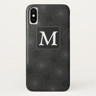 Coque iPhone X Monogramme motif des cercles de charbon