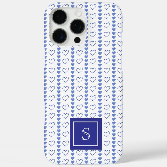 Coques Case-Mate iPhone Monogramme Motif des rayures cardiaques du pays (Verso)