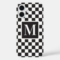 Monogramme Motif en tableau noir et blanc