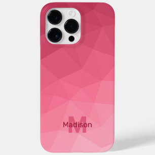 Coque Case-Mate iPhone Monogramme Motif rose à maillage géométrique rose