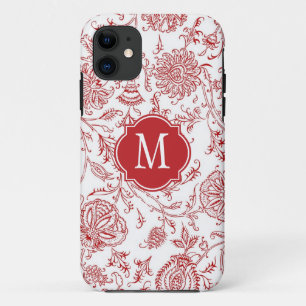 Coque Case-Mate Pour iPhone Monogramme Motif rouge et blanc