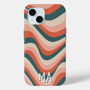 Coque Case-Mate iPhone Monogramme Motif Super à bande colorée rétro