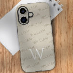 Coque Pour iPhone 16 Monogramme motif Typographie moderne<br><div class="desc">Présentant ce coque iPhone 16 élégant et élégant, doté d'un motif monogramme moderne conçu avec simplicité et élégance à l'esprit. La coque présente un motif de nom personnalisé utilisant une police contemporaine propre, ce qui en fait un accessoire parfait pour ceux qui apprécient à la fois l'individualité et le minimalisme....</div>