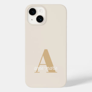 Coque Case-Mate iPhone Monogramme Neutre Moderne Minimaliste Élégant